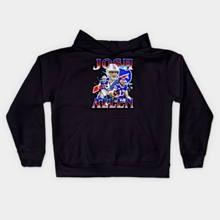 Josh Allen Retro Collage Kids Hoodie